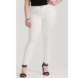 Torrid Vintage Stretch White Boyfriend Jeans Denim Size 18 Style 11259525